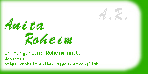 anita roheim business card